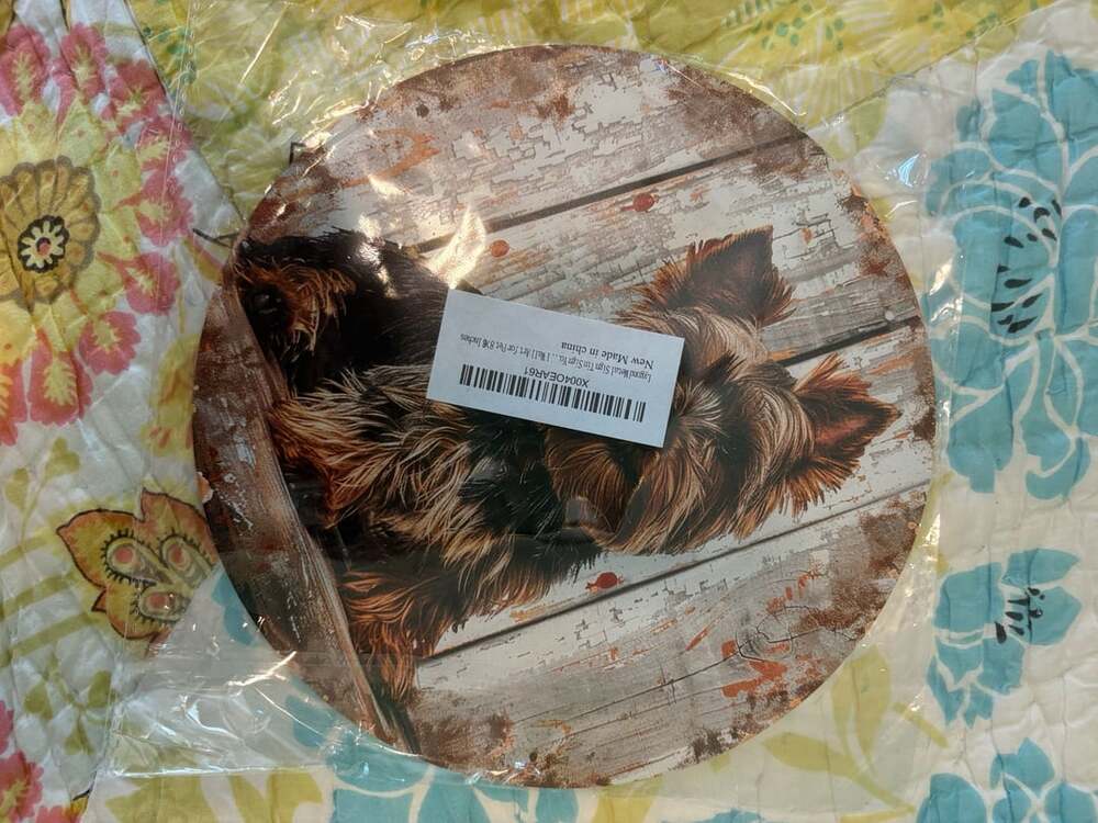 NWT & NIP Lygond Yorkie Metal Sign 8x8 Inches Yorkshire Terrier Wall Art